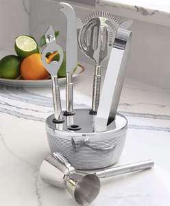 Ensemble d'outils de bar en acier inoxydable écologique moderne, finition élégante, accessoires à cocktails conçus pour les réceptions à domicile contemporaines - Product Image 6