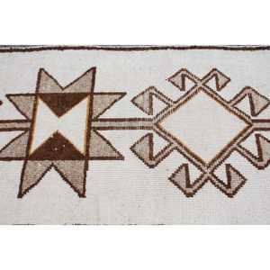 Tapis turc vintage, tapis de couloir 3,1x10,3 pieds, tapis floral blanc et marron - Product Image 4