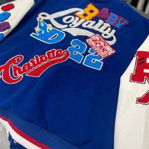 Vestes universitaires en satin personnalisées unisexe, coupe-vent de sport de haute qualité, veste brodée Letterman, vestes universitaires Bomber - Product Image 3