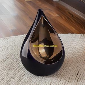 Impresionante urna de cremación en forma de lágrima de oro negro para cenizas de adultos, urnas decorativas conmemorativas funerarias, precio al por mayor, gotas de lágrima - Product Image 3