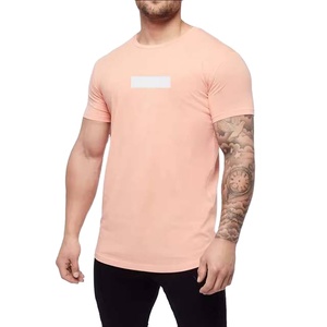 Men's Summer Cotton T-Shirts Breathable Regular Fit High Street Style Crewneck Short Sleeve Solid Design Customizable <b>logo</b> - Product Image 1