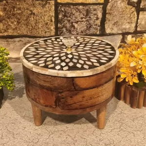 Stylish <b>wooden</b> Food <b>Box</b> with Mother of Pearl Inlay Lid Premium Gifting Container for Eid, Wedding & Home Decor Use - Product Image 1