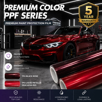 Film de protection de voiture (PPF) en TPU noir métallisé premium, brillant ou mat, auto-réparant, 7,5 mil, vente en gros, échantillon gratuit, directement de l'usine