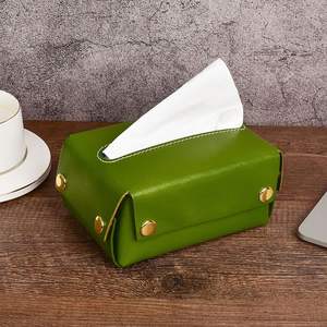 Cubierta de Caja de Pañuelos de Cuero Personalizada, Elegante Soporte Rectangular para Caja de Pañuelos de Hotel con Fondo Desmontable Gratuito para Baño y Dormitorio - Product Image 6