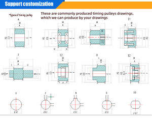 Puleggia di Distribuzione in Alluminio HTD 3m 5m 14m T10 AT5 AT10 S2M S3M S5M Personalizzabile OEM - Product Image 6