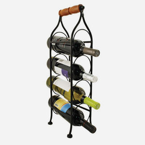 Wrought Iron Simple <b>Wine</b> <b>Rack</b> <b>Wine</b> Holder <b>Black</b> Powder Coated Tabletop Organizer Dining Room Decor Counter Top <b>Wine</b> Bottles <b>Rack</b> - Product Image 6