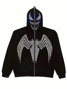 Sudaderas con capucha estampadas para mujer de alta calidad al por mayor, sudaderas con capucha estampadas personalizadas holgadas con cremallera completa para mujer - Product Image 2