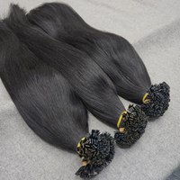 2025 Tendencia Extensiones de cabello de punta plana de lujo Virgen natural Super Doble dibujado Cabello humano Precio al por mayor Cinta recta