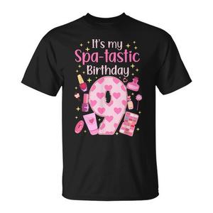 Maglietta per Festa Spa di Compleanno N.9 per Ragazze di Nove Anni, Personalizzabile per Celebrazioni di Compleanno, T-Shirt Promozionale - Product Image 1