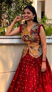 New Launching Real Hand Work and Kalamkari Quality Export Silk Crop <b>Top</b> by Fabzone for Party Wear for Adults - Product Image 6