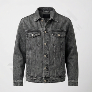 Vestes en jean personnalisées en denim lourd, en sergé de coton, en coton et polyester, ensemble jean, veste universitaire en jean d'hiver, style en coton - Product Image 1