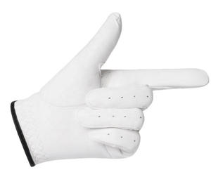 Gants de golf unisexes en cuir Cabretta pour gaucher, antidérapants, avec logo personnalisé, fermeture auto-agrippante, en peau de mouton, vente en gros - Product Image 4