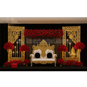 กรอบผมไฟเบอร์สีทองสำหรับการรับของตกแต่งเวทีแต่งงานกรอบไฟเบอร์แบบดั้งเดิมจากอเมริกา - Product Image 1