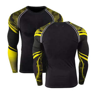 Camisas de compresión OEM de calidad superior personalizadas al por mayor capa base de poliéster para entrenamiento Rash Guards hombres Fitness camisa para hombre - Product Image 1
