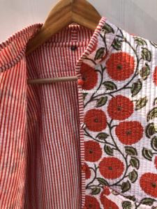 Vestes bohèmes matelassées à fleurs, style floral en coton, veste d'automne-hiver, manteau streetwear réversible, cadeau pour elle - Product Image 4