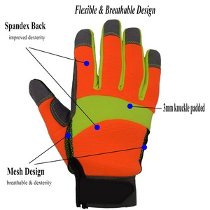 Guantes de cuero de trabajo de calidad superior de alta visibilidad Protección de manos y brazos al mejor precio a la venta - Product Image 2