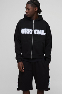 2025 pantalones cortos de chándal de gran tamaño y conjuntos de Sudadera con capucha 100% algodón serigrafía Logo Drop Shoulder Twin Set para hombres - Product Image 4