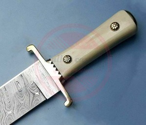 Custom Handmade Damascus Steel Hunting Bowie <b>Knife</b> With Comfortable Grip Wood Handle Hunting Bowie <b>Knife</b> - Product Image 5
