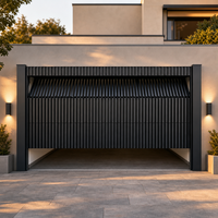 Porte de garage en aluminium sur mesure, porte de garage électrique à lames verticales inclinables pour la décoration extérieure de villas modernes