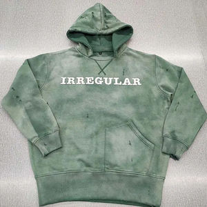 Venta al por mayor Unisex 450G 100% algodón pesado en blanco moda de gran tamaño lavado sudaderas con capucha para hombres con bolsillo - Product Image 2