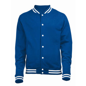 Chaqueta Estilo Universitaria Multicolor para Hombre, Mangas en Contraste, Ribete Acanalado a Rayas, Botones a Presión, Ropa Urbana de Moda - Product Image 1