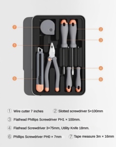 Kit de herramientas para el hogar con capas apilables <span class=keywords><strong>ABCDEF</strong></span> | Diseño de 6 niveles para un fácil almacenamiento | Juego completo de reparación de Bricolaje y Hogar - Product Image 4