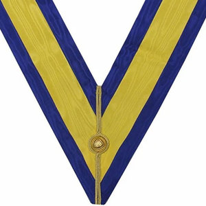 Officers Craft English Collar Turquoise Moire Masonic Craft Steward Collars Customized Regalia Collars Top quality Ronpex - Product Image 2