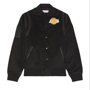 แจ็กเก็ตเบสบอลเลตเทอร์แมนมีแขนเสื้อดีไซน์ใหม่สำหรับทุกเพศเสื้อแจ็คเก็ตปักลายกำมะหยี่สำหรับทุกเพศ - Product Image 1