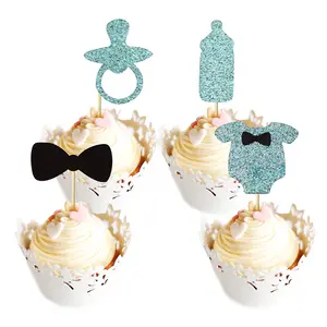 4-teiliges Set Kuchen karte Insert Baby Gender Reveal Party Dekoration Geschlecht Reveal Cupcake Topper