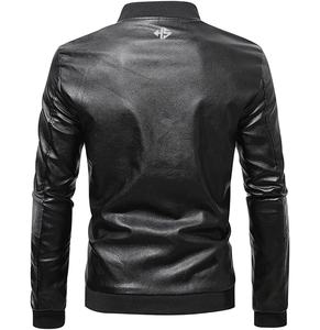 Chaqueta de cuero personalizada para hombre, ropa informal de invierno 2025, chaquetas de moto de cuero genuino con logotipo personalizado a la moda - Product Image 2