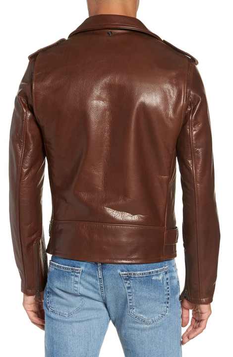 Men's Classic Open Bottom Leather Jacket New Zealand Sheepskin High Street Style Excelled Quality