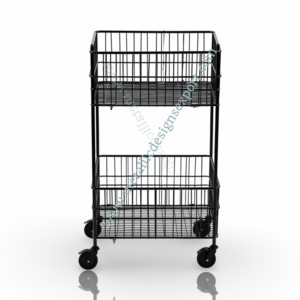 Panier roulant en fil métallique à 2 niveaux avec poignée Organisateur de rangement en métal avec roues verrouillables pour la maison ou le bureau Porte-épices en verre - Product Image 5