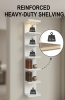 Étagère murale LED moderne à 7 niveaux, étagère flottante verticale, étagère de rangement en bois pour salon, chambre à coucher, fournisseur en gros