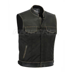 Gilet de motard en cuir véritable imperméable pour homme, vêtement d'extérieur décontracté et respirant pour l'hiver, personnalisable OEM, haute qualité - Product Image 1