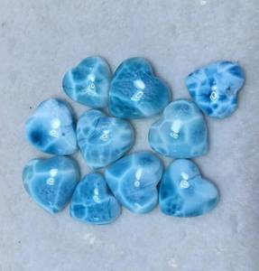 Wholesale Lot of High Quality Natural Elegant Larimar Heart Shape Cabochon Polished Loose Gemstone Jewelry for <b>Gift</b> Making - Product Image 3