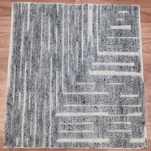 Alfombra de Lana Anudada a Mano de Estilo Artesanal Indio Moderno, Color Sólido Cero, Pelo Cortado de Alta Densidad, Ecológica y Antideslizante - Product Image 3
