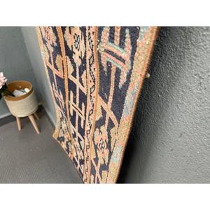 Tapis de couloir vintage 1,8x5,2 pi (55x157 cm), tapis turc noir à pois - Product Image 3