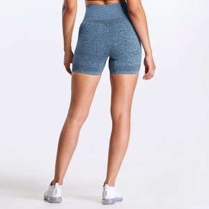Pantalones cortos de motorista con textura sin costuras para mujer, pantalones cortos ajustados de cintura alta para yoga y gimnasio - Product Image 1