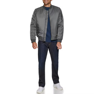 Chaqueta Bomber de Moda, Prenda Exterior Transpirable, Chaqueta Bomber para Hombre, Tacto Suave, Estilo Urbano, Uso Diario - Product Image 1