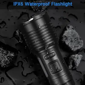Strong XHP50 Zoom High Power Torch Light Led Flashlight Long Range Powerful Super Bright Powerful Rechargeable Led Flashlight