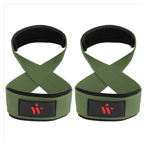 Double Loop Gym Dead Lifting Muñequeras Fitness Figura Ocho Muñequera acolchada de neopreno - Product Image 4