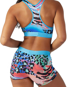 Custom <b>Women's</b> Two Piece Yoga Sets High Waist <b>Shorts</b> Sports Bra Breathable Fitness Activewears Personalized Logo Hot Sublimation - Product Image 4