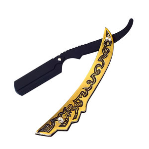 Rasoirs de barbier plaqués or Rasoirs de barbier à lame unique pliables faciles Rasoirs de barbier à barbe en vente chaude - Product Image 6