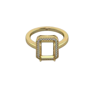 8x10mm Genuine 925 Sterling Silver Prong Set Engagement Octagon Semi Mount <b>Ring</b> <b>Blank</b> Good Resin Jewelry Findings Components - Product Image 1