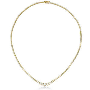 Collar de Tenis de Diamantes Graduados en Oro Amarillo de 14k, 5.25ct-a, una Pieza de Gema Deslumbrante - Product Image 3