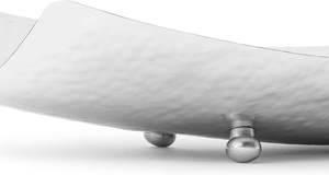 Bandeja de servicio rectangular de acero inoxidable para el hogar, bandeja de servicio de plata y platos, centro de mesa decorativo, bandeja martillada - Product Image 2