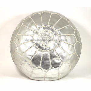 Pouf artificiel marocain en cuir créatif moderne pouf ottoman fait à la main pour chambre à coucher maison bureau salon pour appartement - Product Image 1