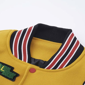 2025 nueva chaqueta universitaria de manga larga de primavera y otoño europea y americana con cuello levantado recubierto empalmado acanalado de un solo pecho - Product Image 3