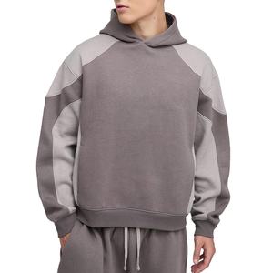 Ensemble pantalon de survêtement et sweat à capuche pour homme Boxy bloc de couleur Streetwear survêtement surdimensionné polaire lourde survêtements Baggy évasés vierges - Product Image 3