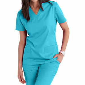 Vente chaude soins infirmiers nouveau Style mode uniforme gommages ensemble en gros impression hôpital Spandex infirmière médical doux extensible gommages - Product Image 5